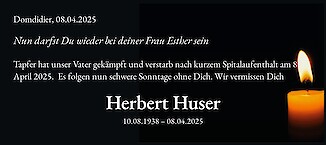 Necrologio Herbert Huser, Domdidier