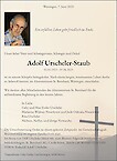 Todesanzeige Adolf Urscheler-Staub