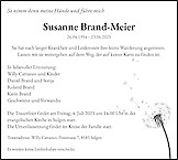 Todesanzeige Susanne Brand-Meier