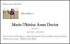 Todesanzeige Marie-Thérèse Anne Doriot