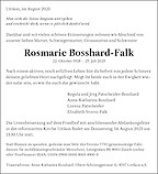 Obituary Rosmarie Bosshard-Falk