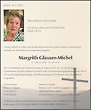 Obituary Margrith Glauser-Michel