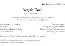 Obituary Regula Koch