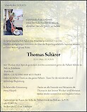 Obituary Thomas Schärer, Uebeschi