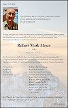 Necrologio Robert Mark Moser, Schnaus