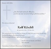 Todesanzeige Rolf R&ouml;schli