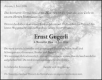 Necrologio Ernst Gugerli