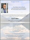 Todesanzeige Rolf Hitz