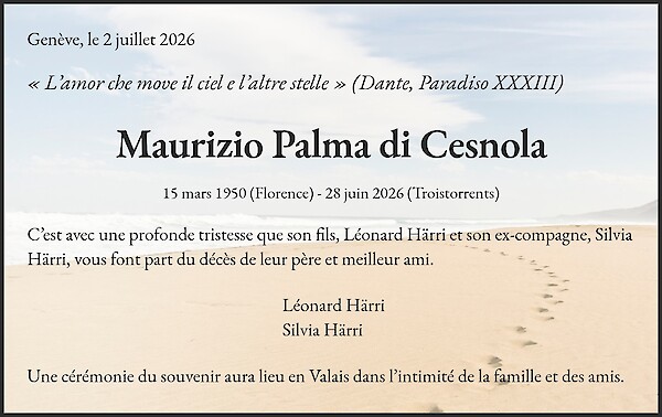 Todesanzeige von Maurizio Palma di Cesnola