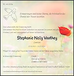 Todesanzeige Stephanie Nelly Vauthey, Z&uuml;rich
