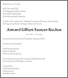 Todesanzeige Armand Gilbert Sauteur-Kuchen, Winterthur