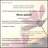 Todesanzeige Maria Gabriel