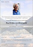 Todesanzeige Paul Erd&ouml;s von Ehrenwald, Meggen