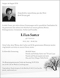 Todesanzeige Lilian Sutter, Seengen