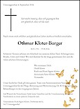 Todesanzeige Othmar Kloter-Burger, Untersiggenthal