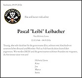 Todesanzeige Pascal "Leibi" Leibacher
