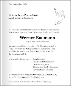 Todesanzeige Werner Baumann