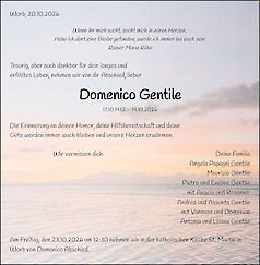 Todesanzeige Domenico Gentile