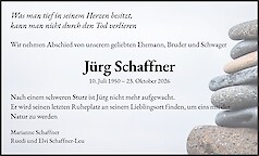 Todesanzeige J&uuml;rg Schaffner