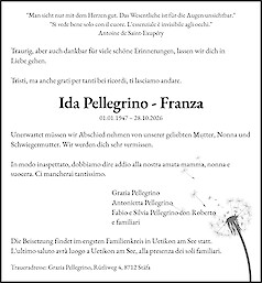Todesanzeige Ida Pellegrino - Franza