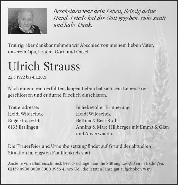 Necrologio Ulrich Strauss, Esslingen