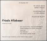 Obituary Frieda Allabauer, Erlenbach