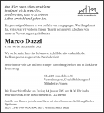 Obituary Marco Dazzi, Kilchberg