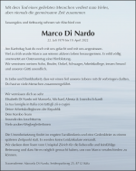 Avis de décès Marco Di Nardo, Zürich