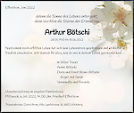 Obituary Arthur Bötschi, Effretikon