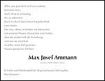 Avis de décès Max Josef Ammann, Wil