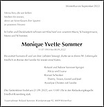 Necrologio Monique Yvette Sommer, Winterthur
