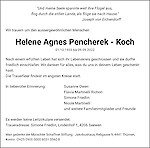 Todesanzeige Helene Agnes Pencherek - Koch, Rheinfelden