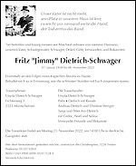 Avis de décès Fritz "Jimmy" Dietrich-Schwager, Gampelen