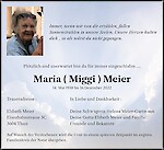 Necrologio Maria ( Miggi ) Meier, Küblis