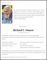 Obituary Richard E. Maurer, Winterthur