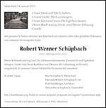 Todesanzeige Robert Werner Schüpbach, Mörschwil