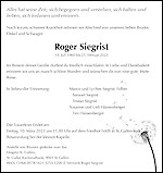Avis de décès Roger Siegrist, St. Gallen
