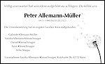 Avis de décès Peter Allemann-Müller