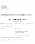 Obituary Marcel Louis Graber