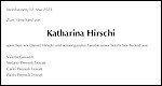 Todesanzeige Katharina Hirschi