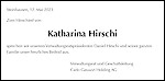 Necrologio Katharina Hirschi