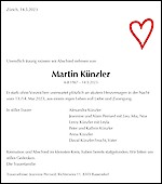 Avis de décès Martin Künzler