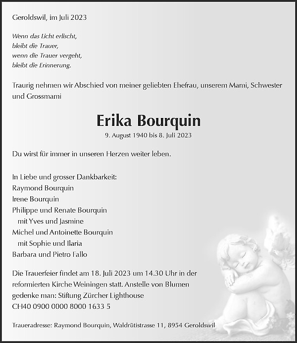 Obituary Erika Bourquin