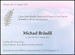 Todesanzeige Michael Brändli