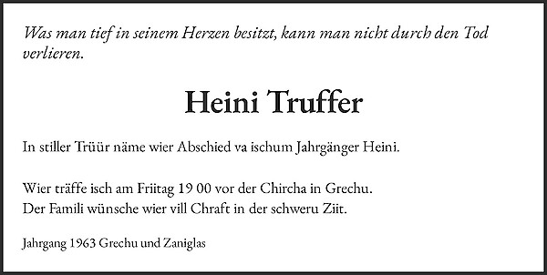 Obituary Heini Truffer