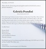 Todesanzeige Gabriela Prandini, Weinfelden