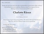 Todesanzeige Charlotte Riesen