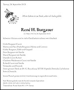 Avis de décès René H. Burgauer, Tannay