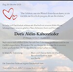 Avis de décès Doris Aklin-Kaltenrieder