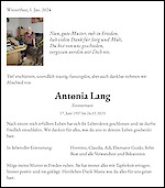 Obituary Antonia Lang, Olten
